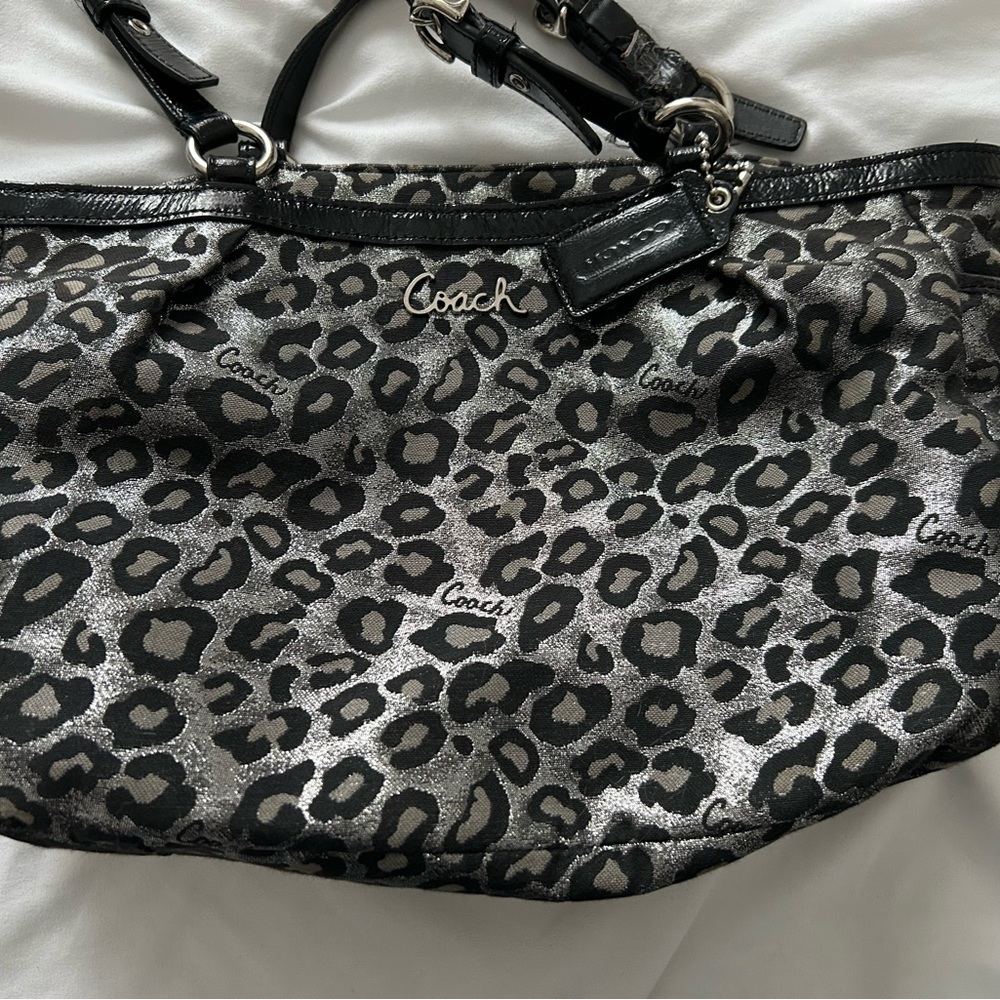 Coach Black Leather Logo Patch